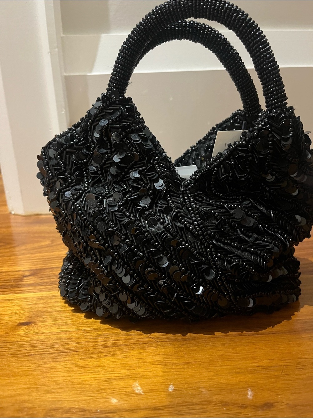 Handmade Indian beaded sequin black purse BRAND NEW WITH TAGS